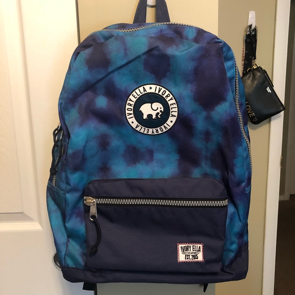 Ivory Ella Navy Watercolor back pack
